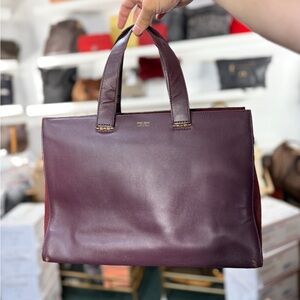 Giorgio Armani Black Label Burgundy Leather Swede Tote